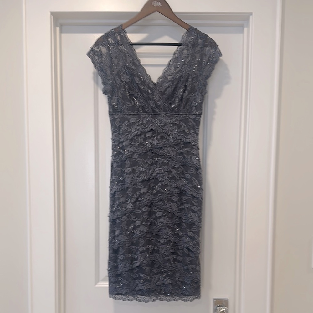 Elegant Grey Lace Dress
